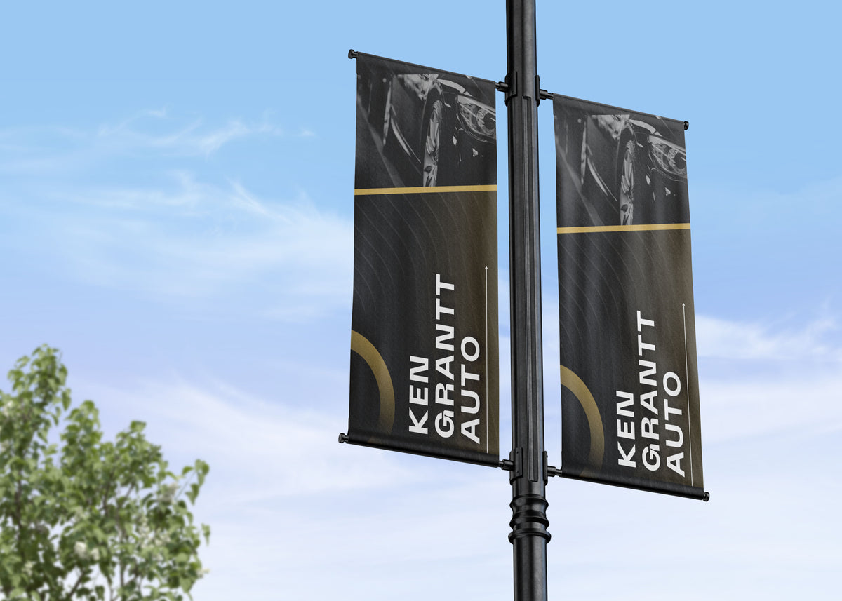 Dealership Name and Branding Street Pole Banners - Dealerships & Auto Lots