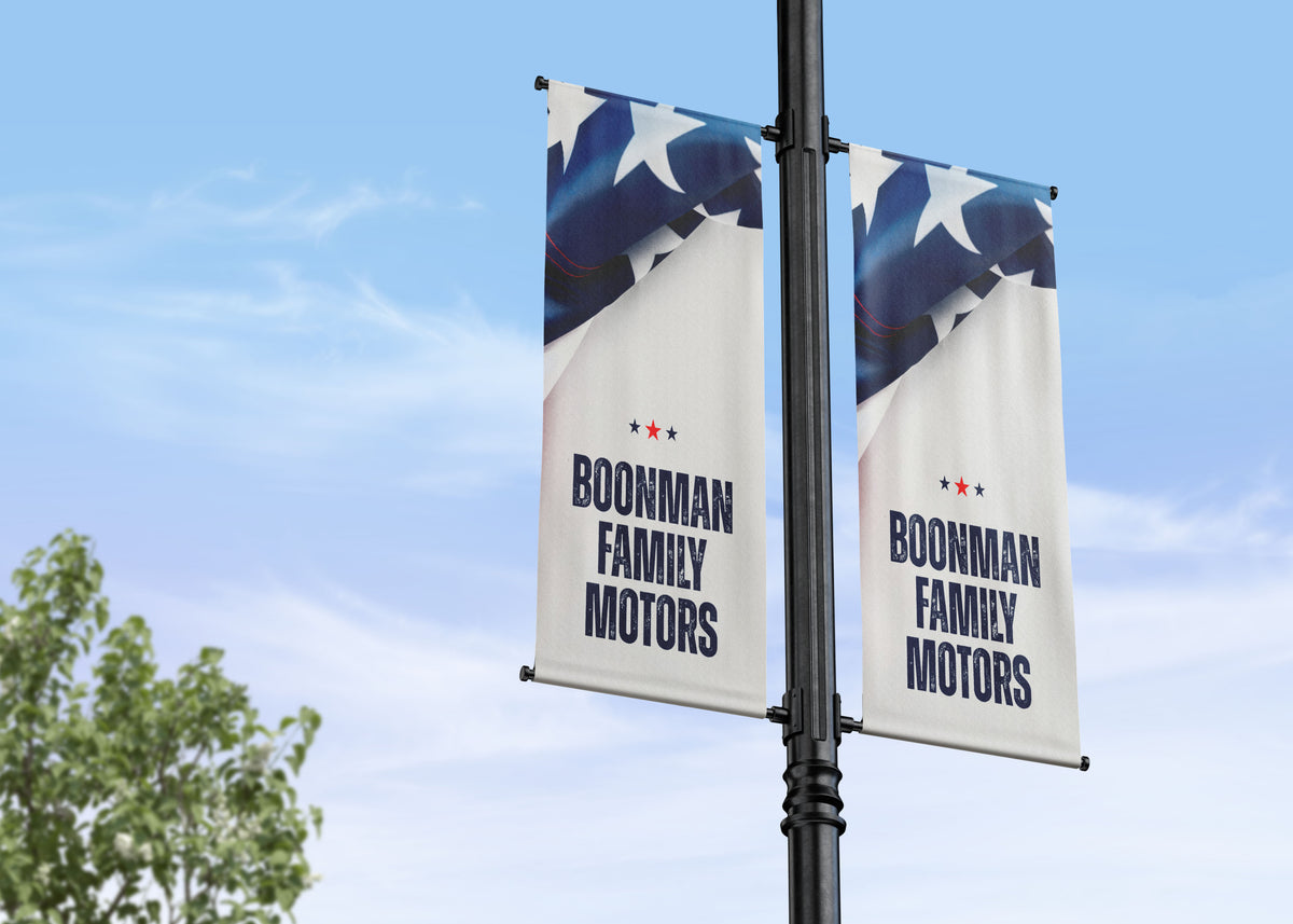 Dealership Name and Branding Street Pole Banners - Dealerships & Auto Lots