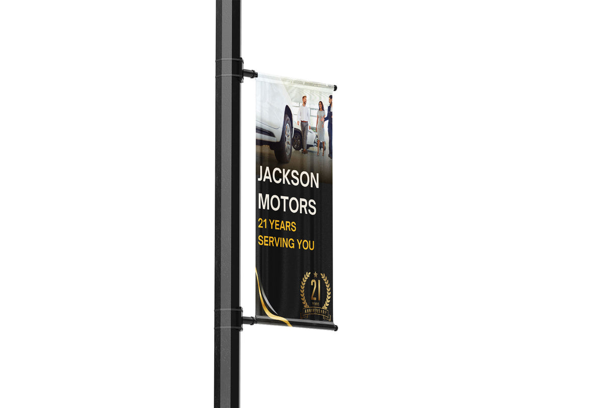 Dealership Name and Branding Street Pole Banners - Dealerships & Auto Lots