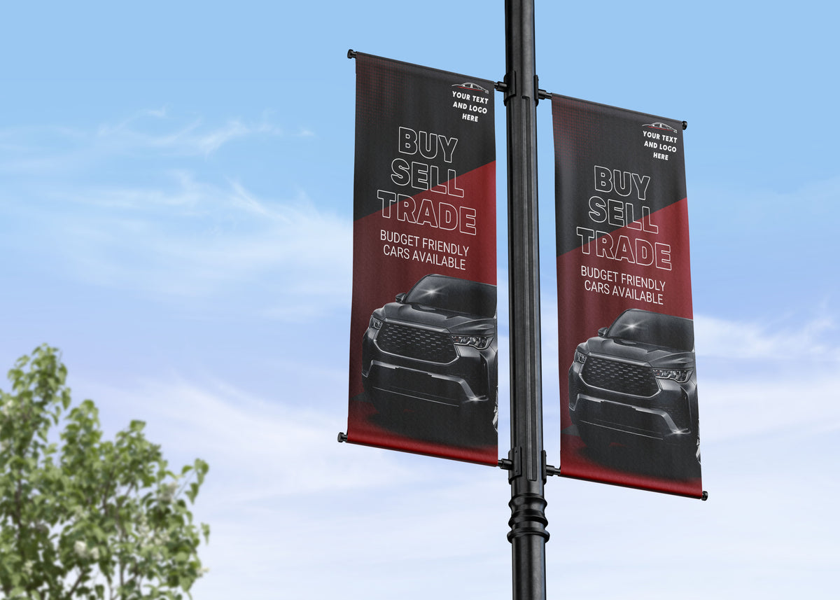 Black and Red Buy Sell Trade Banner Double