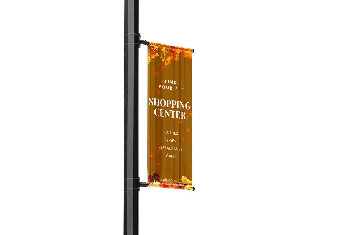 Seasonal Autumn Commercial Shopping Center Lamp Post Banners