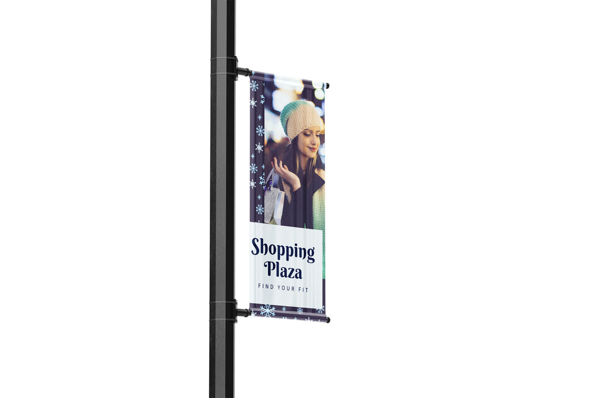 Seasonal Winter Commercial Shopping Center Lamp Post Banners