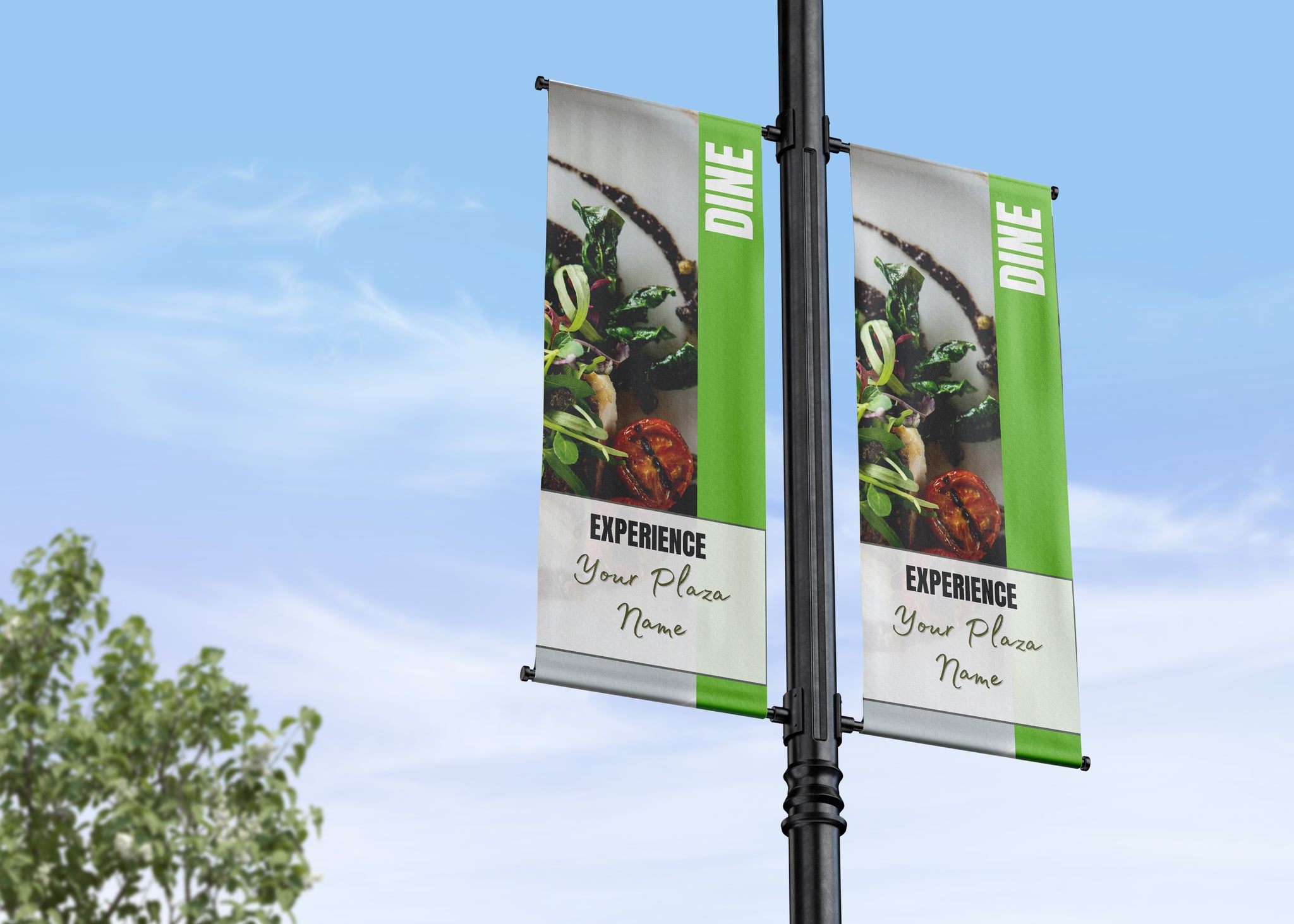 Lamp Post Banners for Shopping Centers | Green Valley Flags