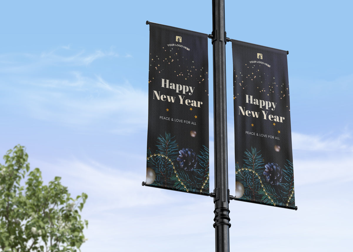 Happy New Year Lamp Post Banners