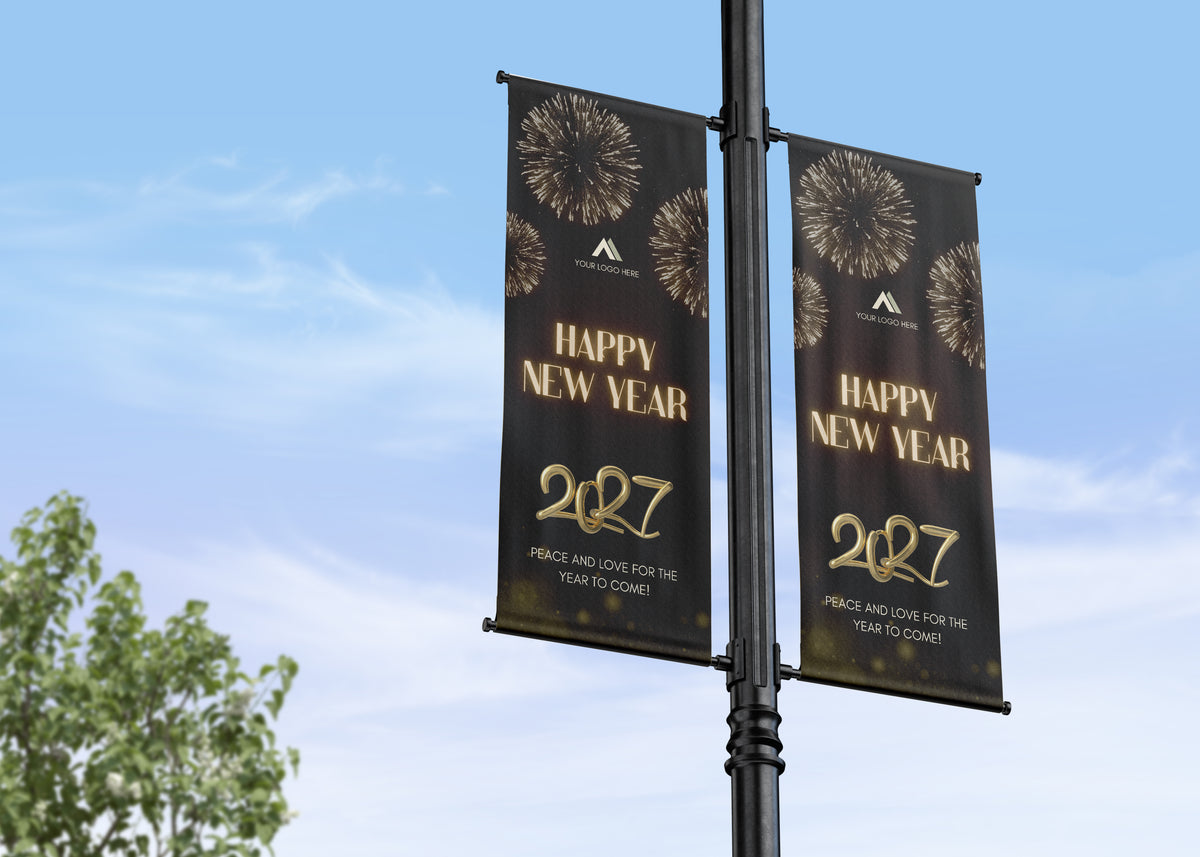 Happy New Year Lamp Post Banners