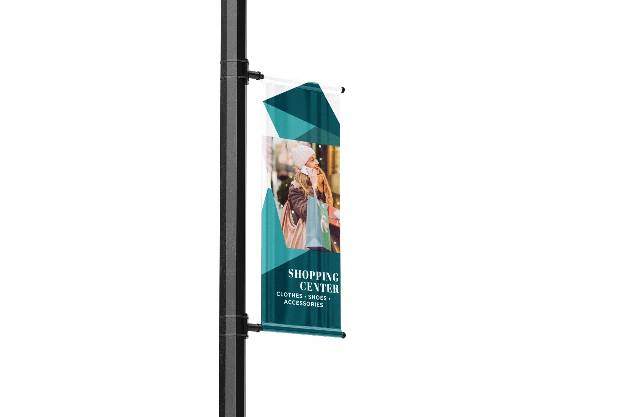Seasonal Winter Lamp Post Banners for Shopping Centers - Green Valley Flags