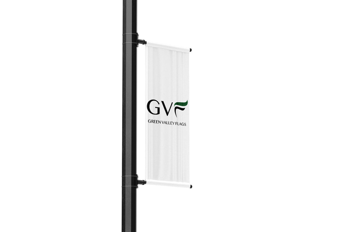 Green Valley Flags Mockup of a Single Banner