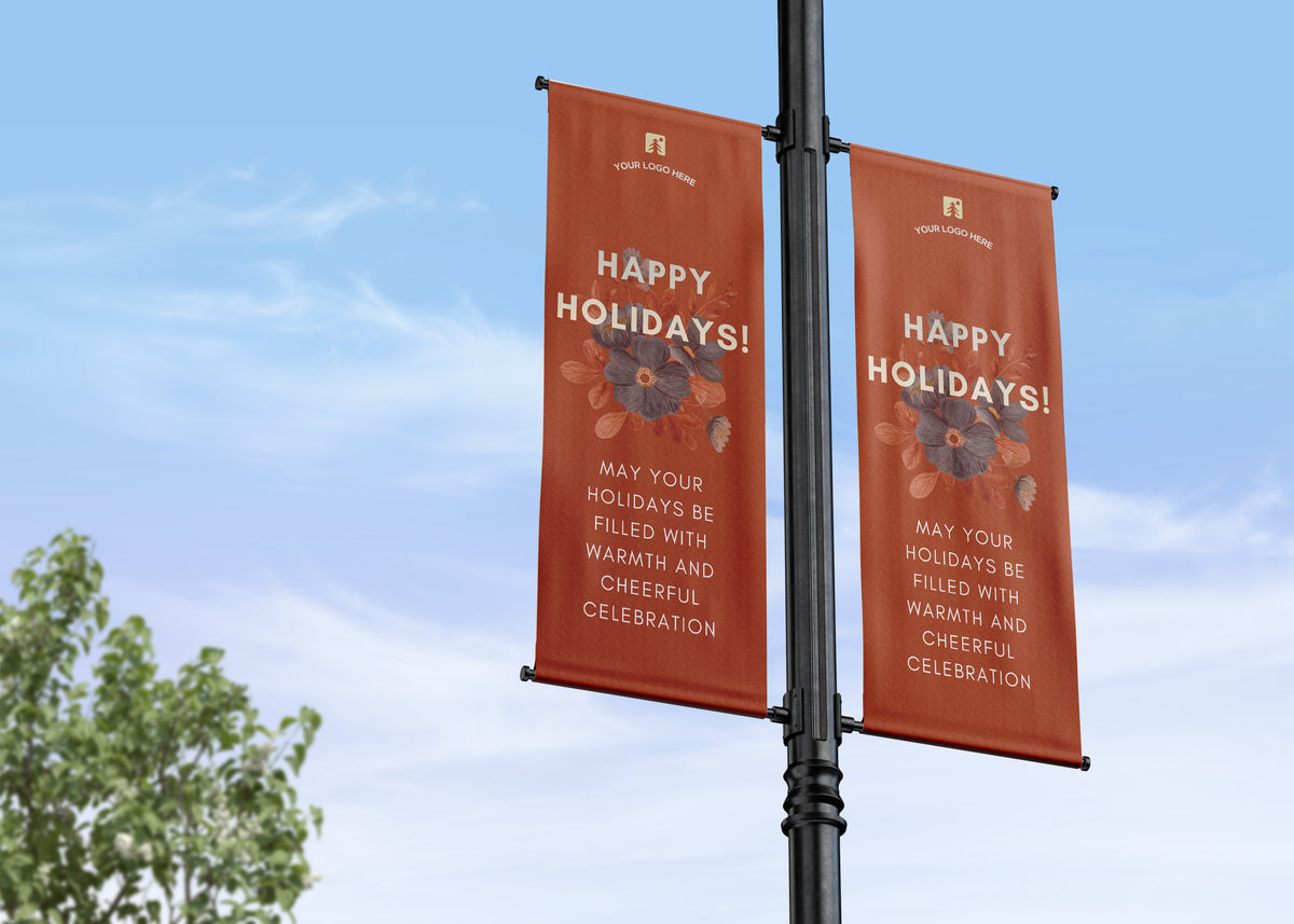 Happy Holidays Lamp Post Banners