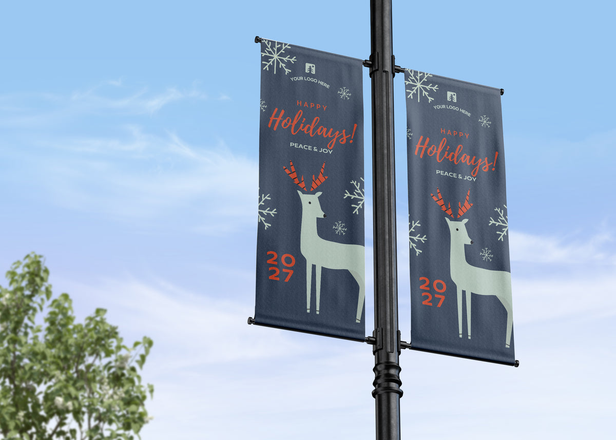 Happy Holidays Lamp Post Banners