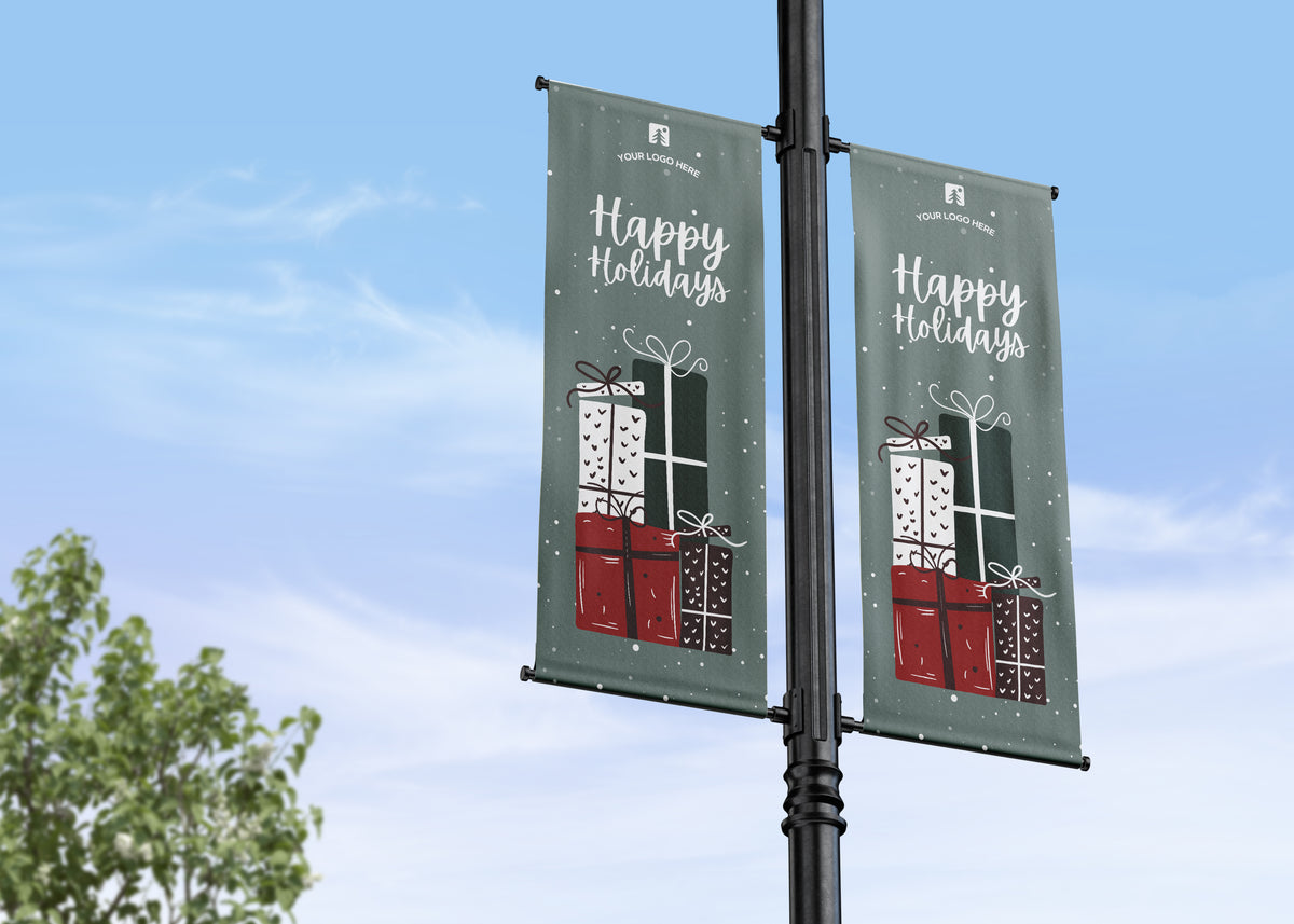 Happy Holidays Lamp Post Banners