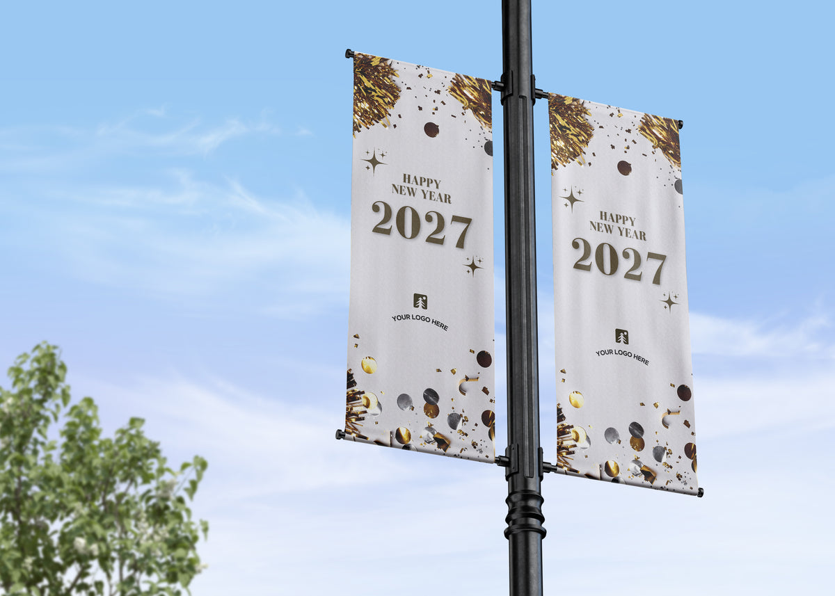 Happy New Year Lamp Post Banners