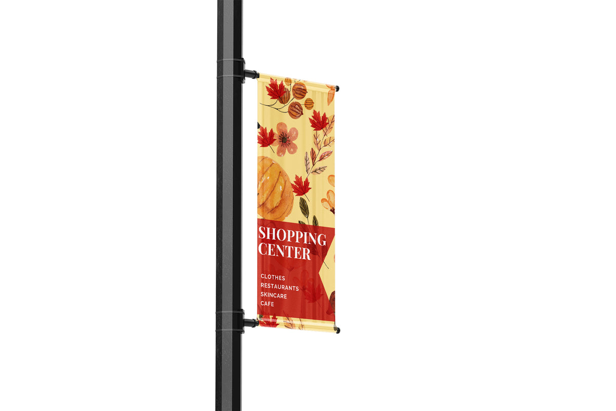 Seasonal Autumn Commercial Shopping Center Lamp Post Banners