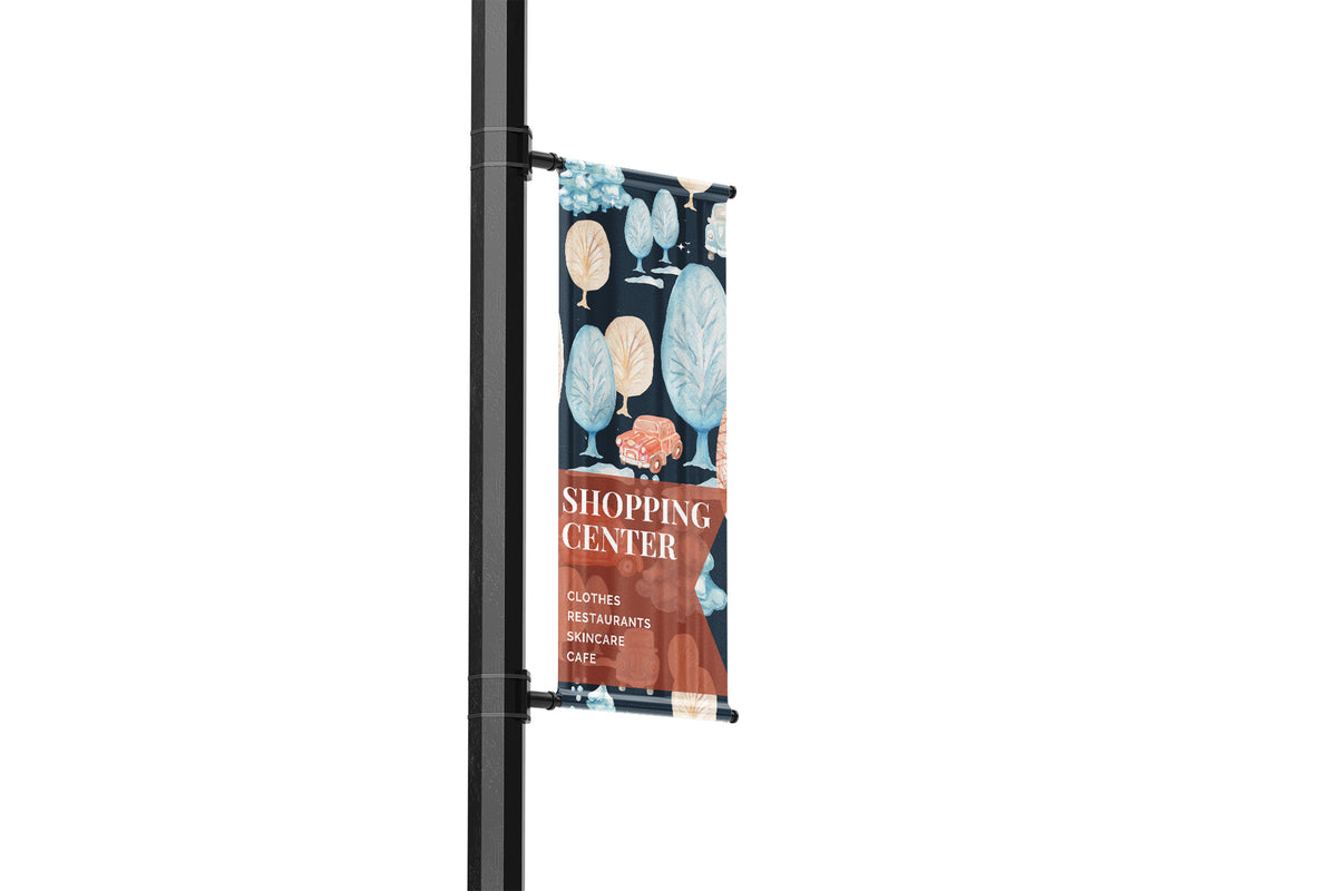Seasonal Winter Commercial Shopping Center Lamp Post Banners