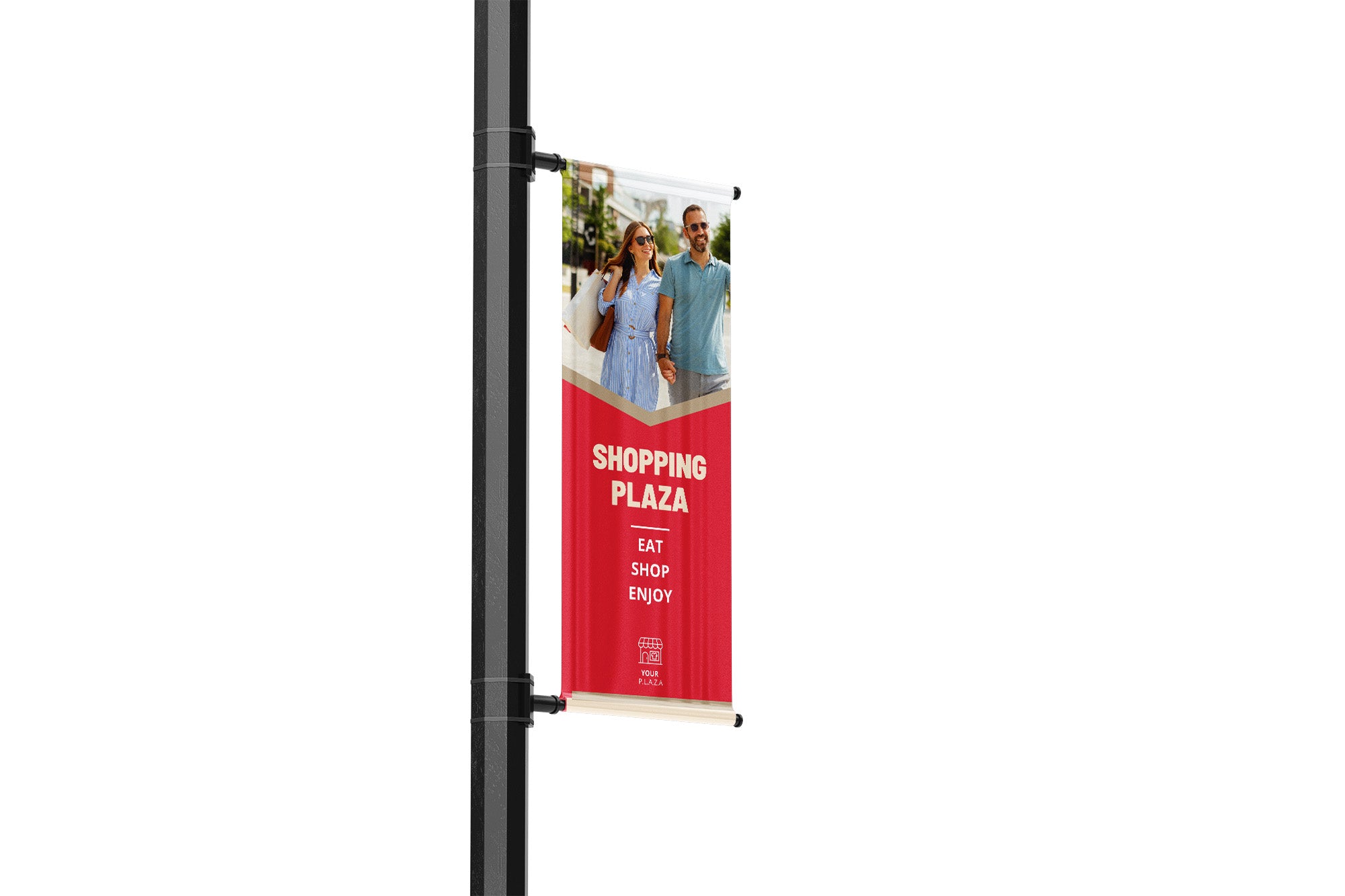 Lamp Post Banners for Shopping Centers | Green Valley Flags