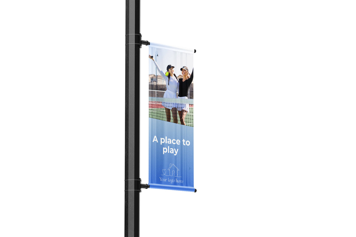 Photo Diagonal single banner - pickleball court highlight