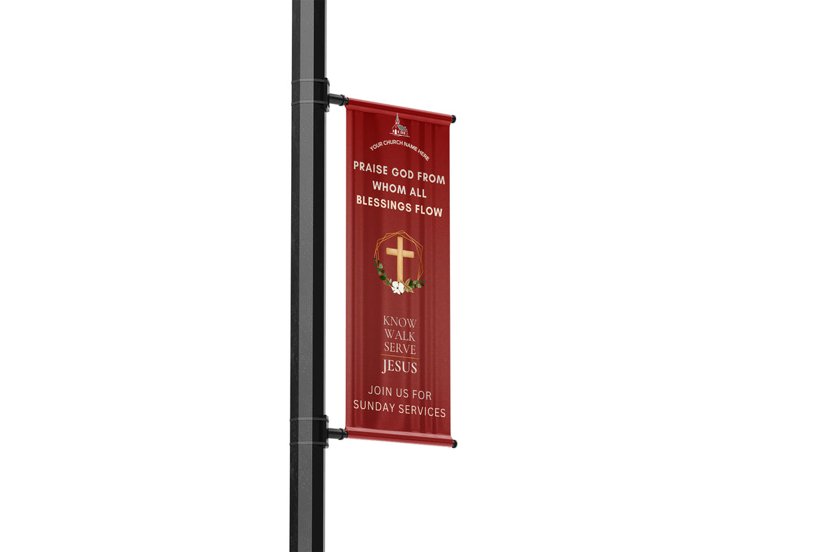 Church Street Pole Banners | Custom & Pre-Designed Church Banner Flags