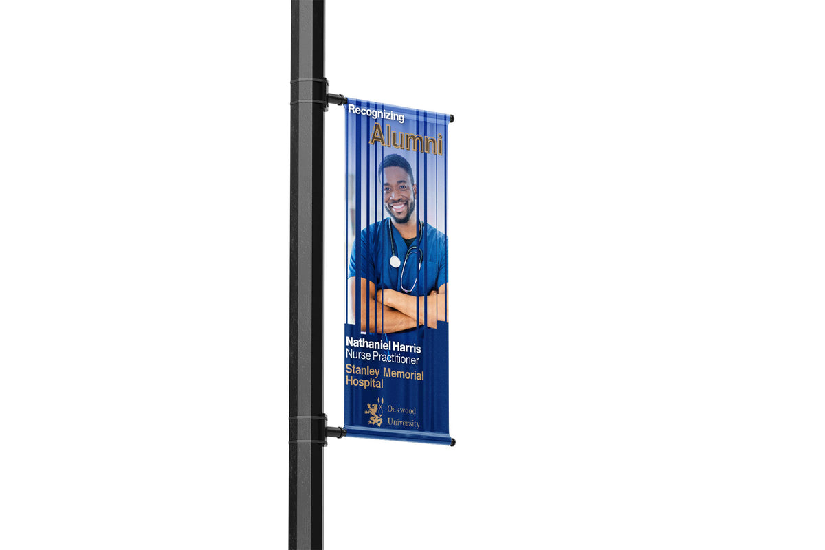 Bannister with a person on a pole against a white background