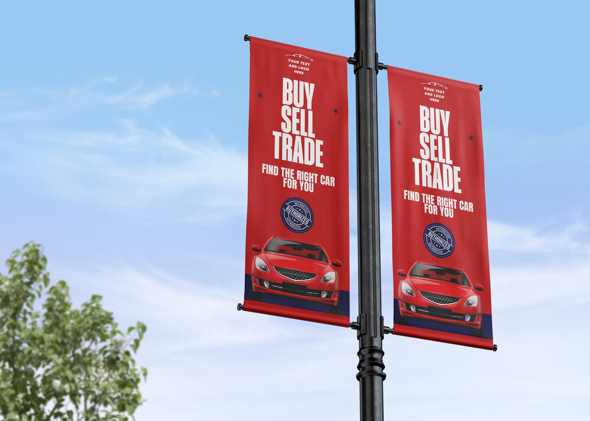 Red & White Buy Sell Trade Banner