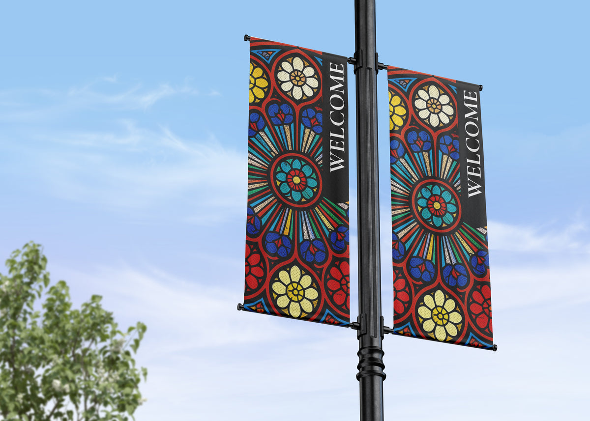 Church Street Pole Banners | Custom & Pre-Designed Church Banner Flags