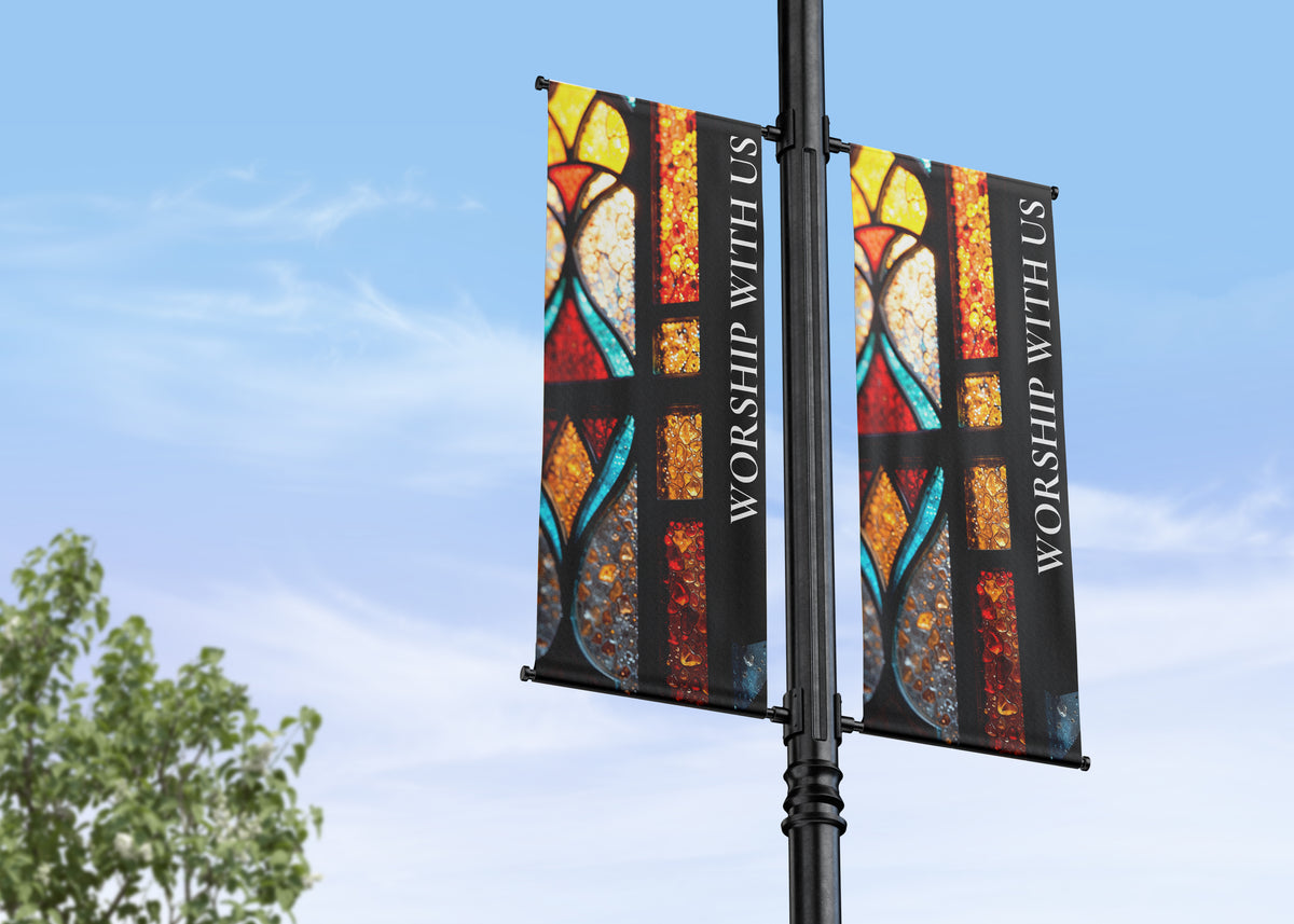 Church Street Pole Banners | Custom & Pre-Designed Church Banner Flags