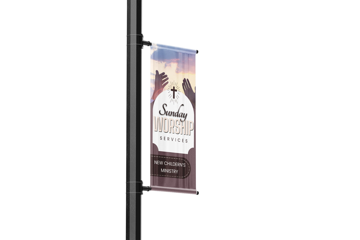 Church Street Pole Banners | Custom & Pre-Designed Church Banner Flags
