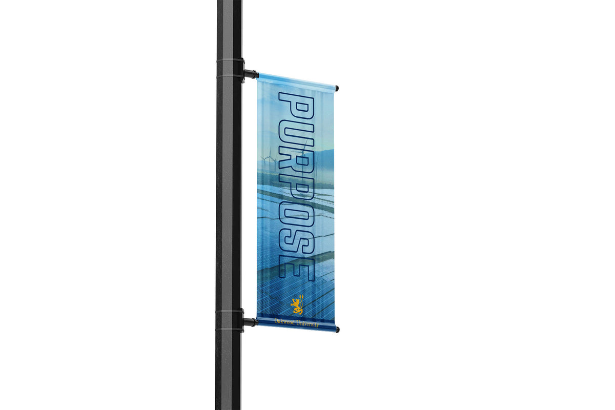 Blue banner with 'PURPOSE' text on a white background
