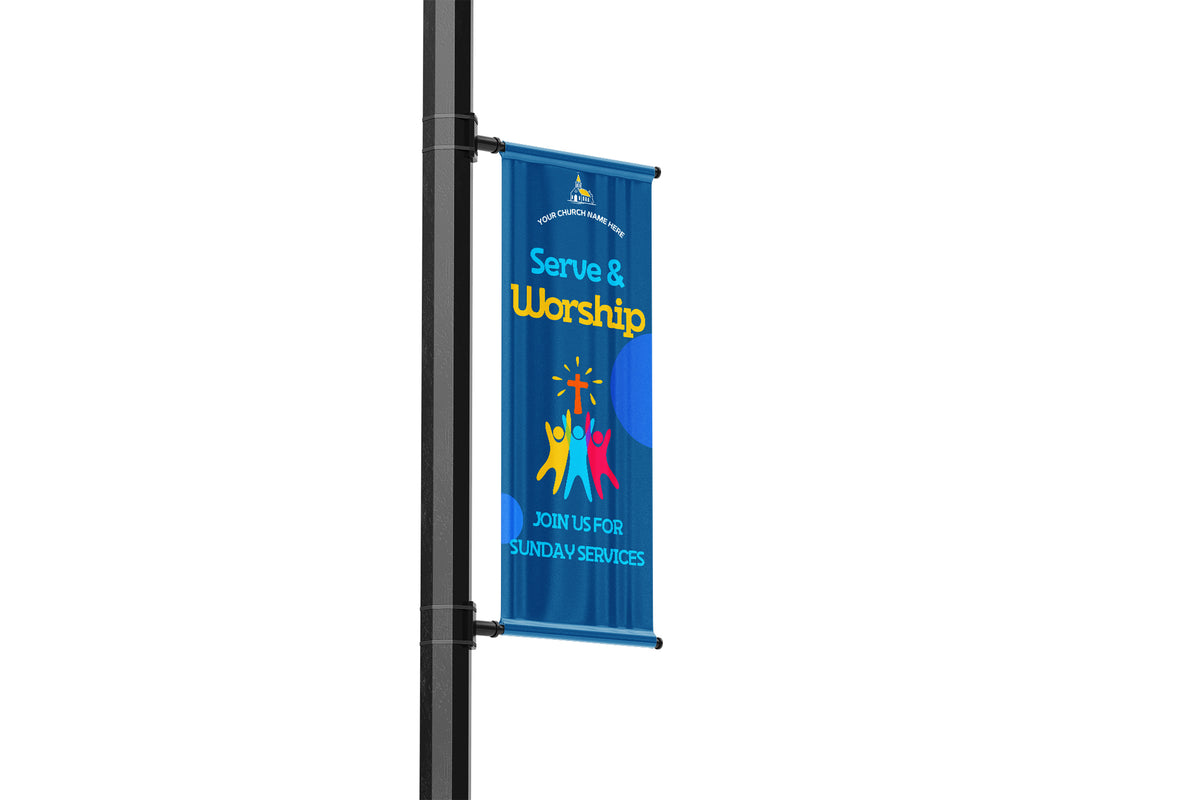 Church Street Pole Banners | Custom & Pre-Designed Church Banner Flags