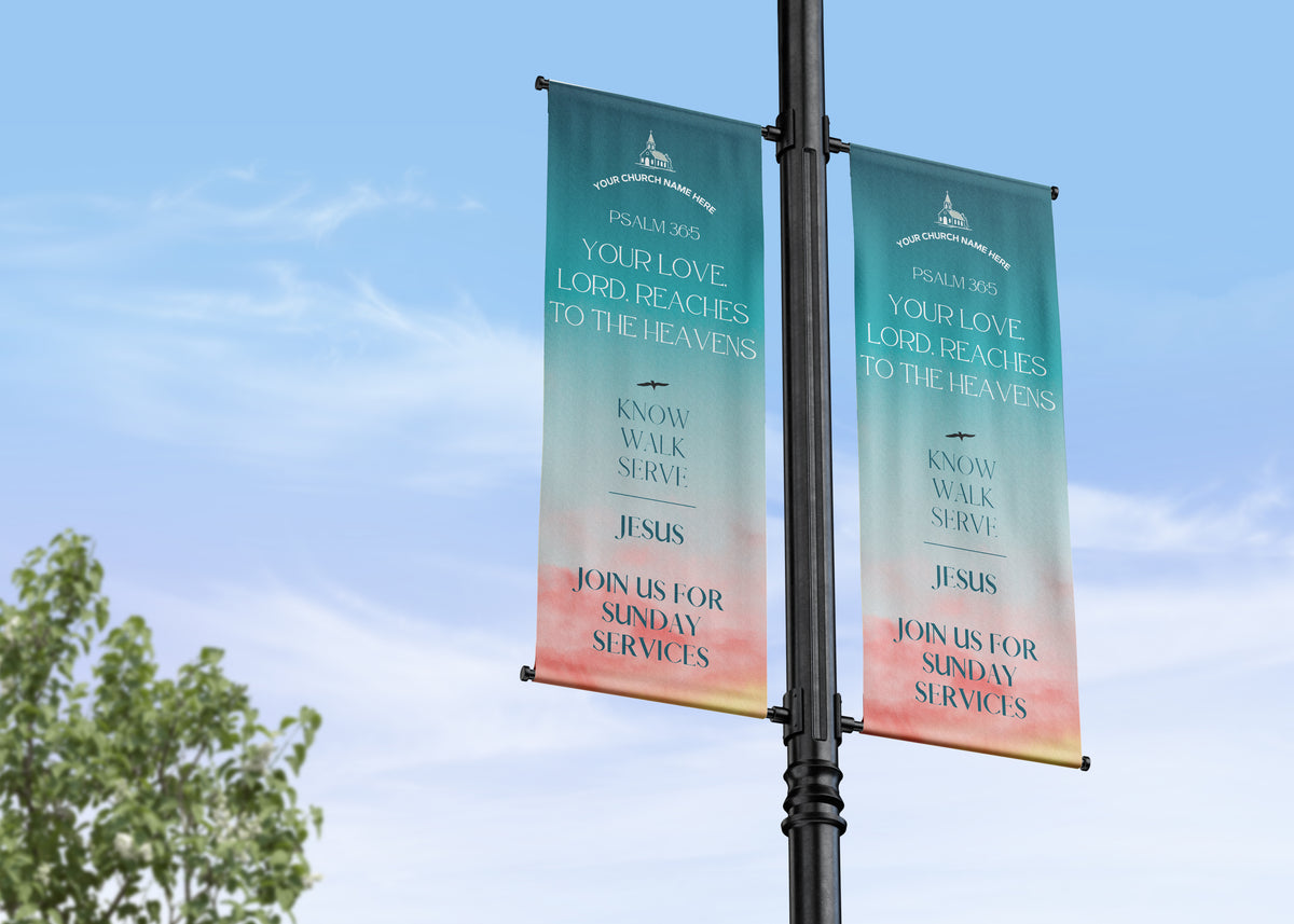 Church Street Pole Banners | Custom & Pre-Designed Church Banner Flags