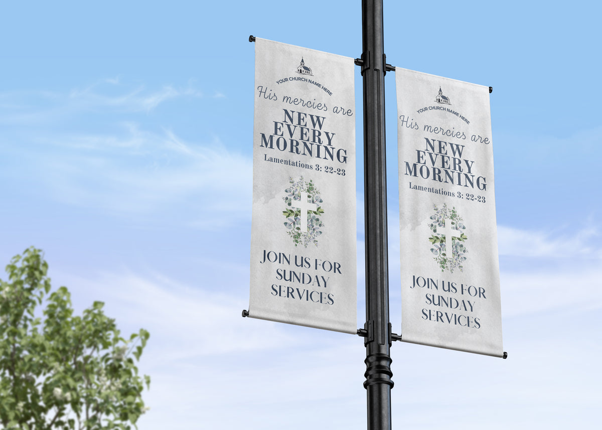Church Street Pole Banners | Custom & Pre-Designed Church Banner Flags