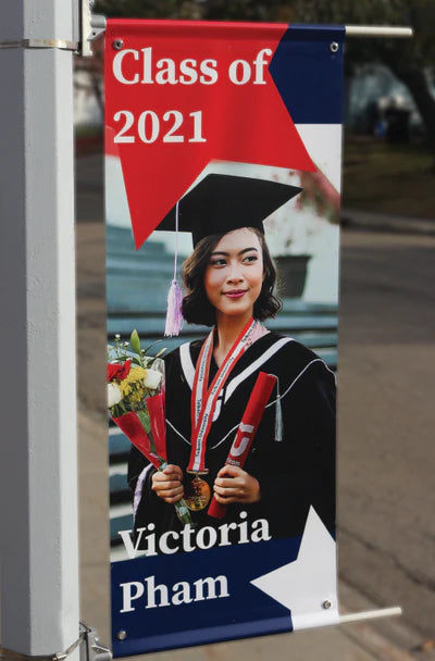 Graduation Double sided 18 oz high quality street custom printed pole banners