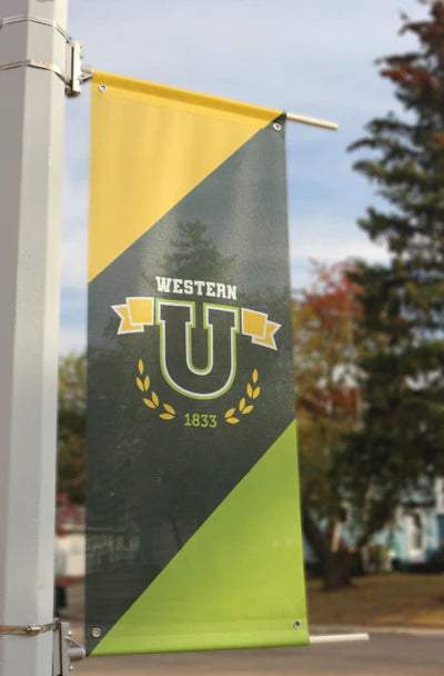 University Double sided 14 oz high quality mesh street custom printed pole banners