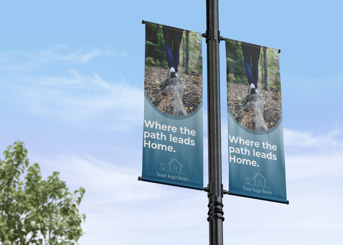 shaped photo double banner walking path or trail