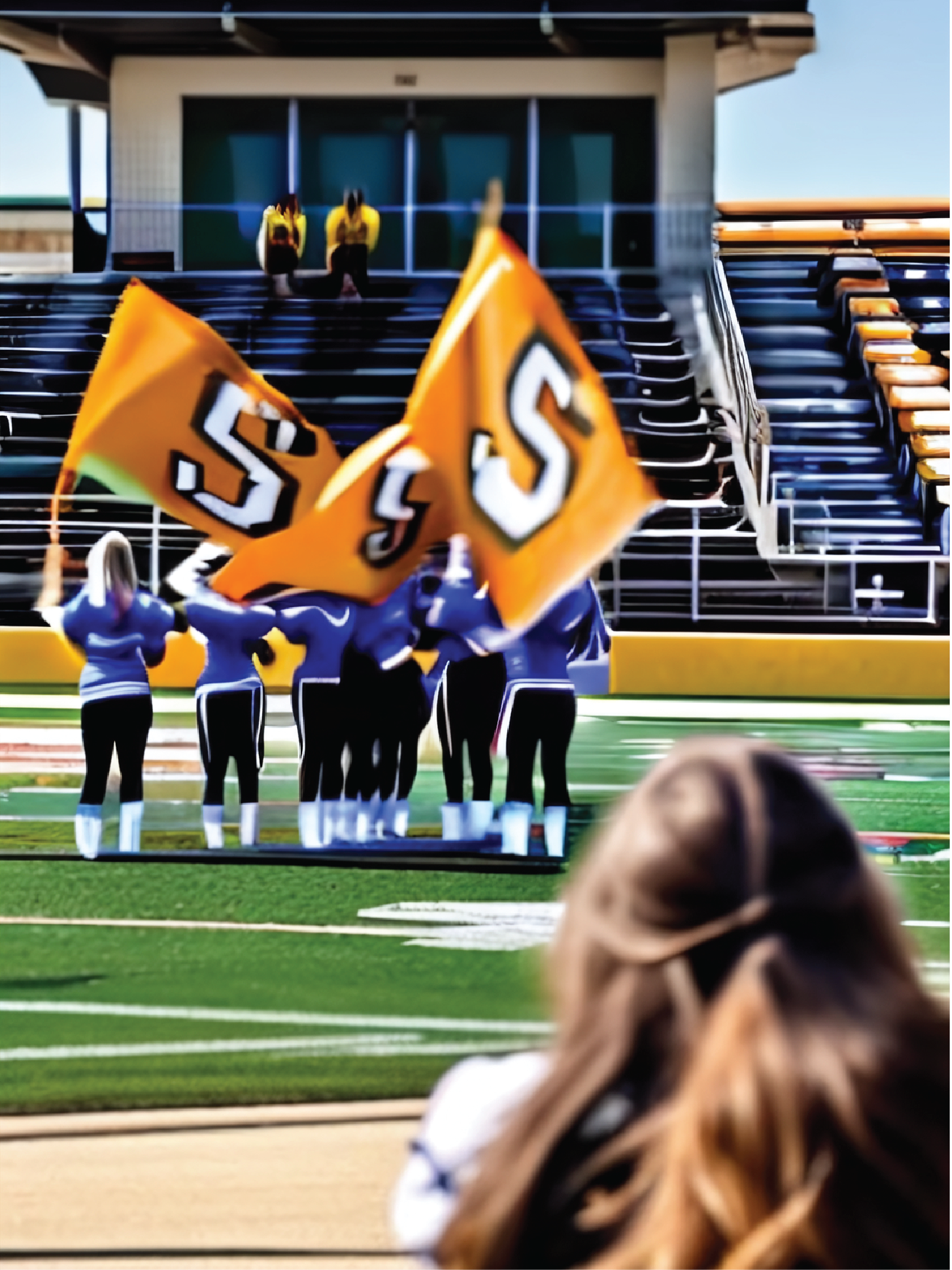 Customizable Spirit flags for pep rallies, football games, cheerleading and more for high schools and colleges 