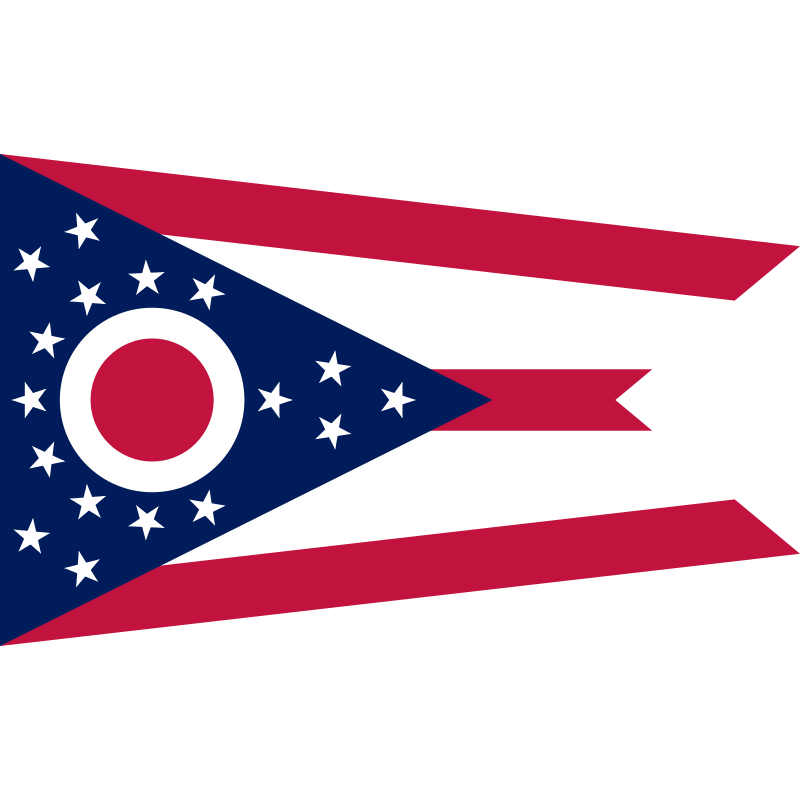 State Flag of Ohio Printed Lightweight Knitted Polyester 