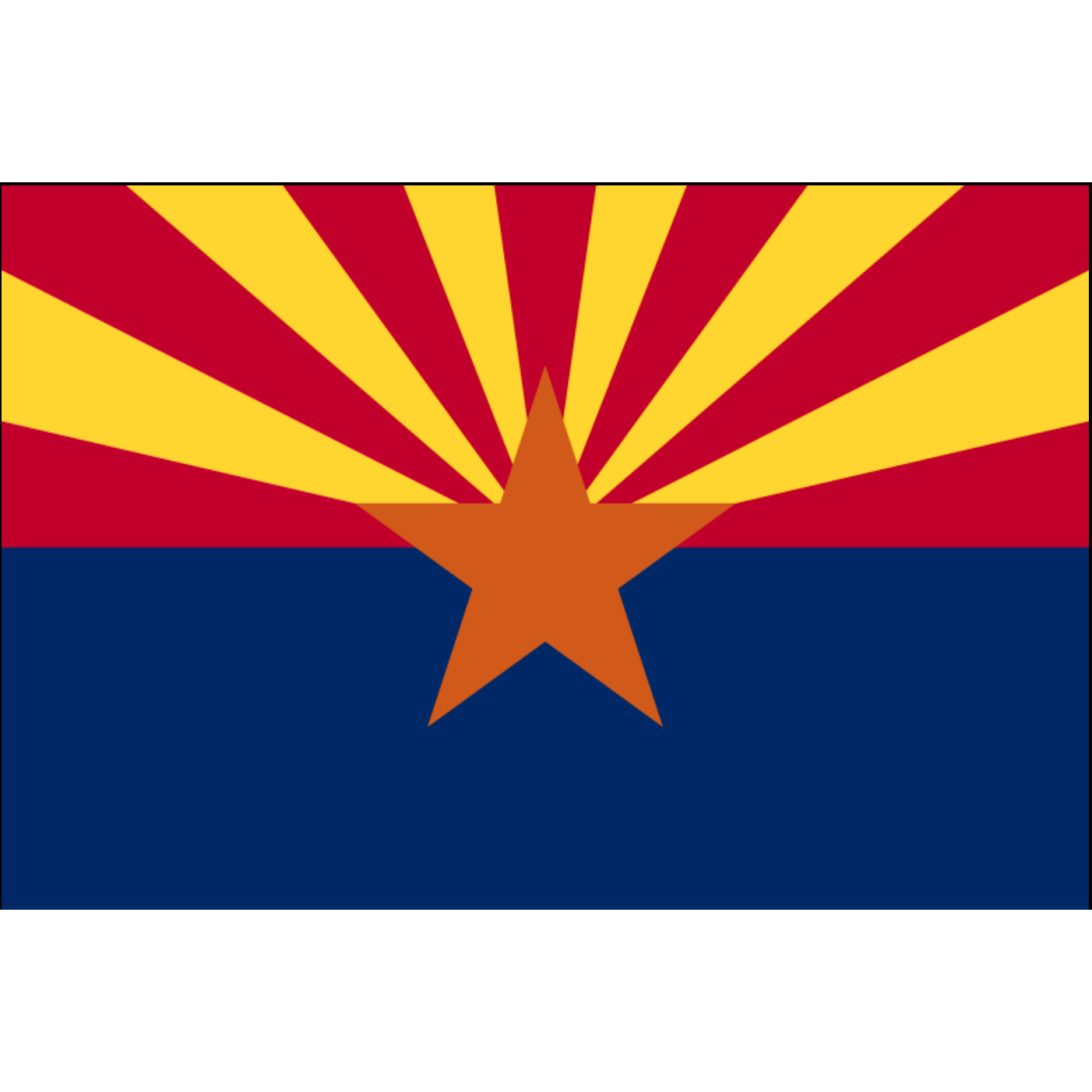 Flag of the State of Arizona made on lightweight knitted polyester 