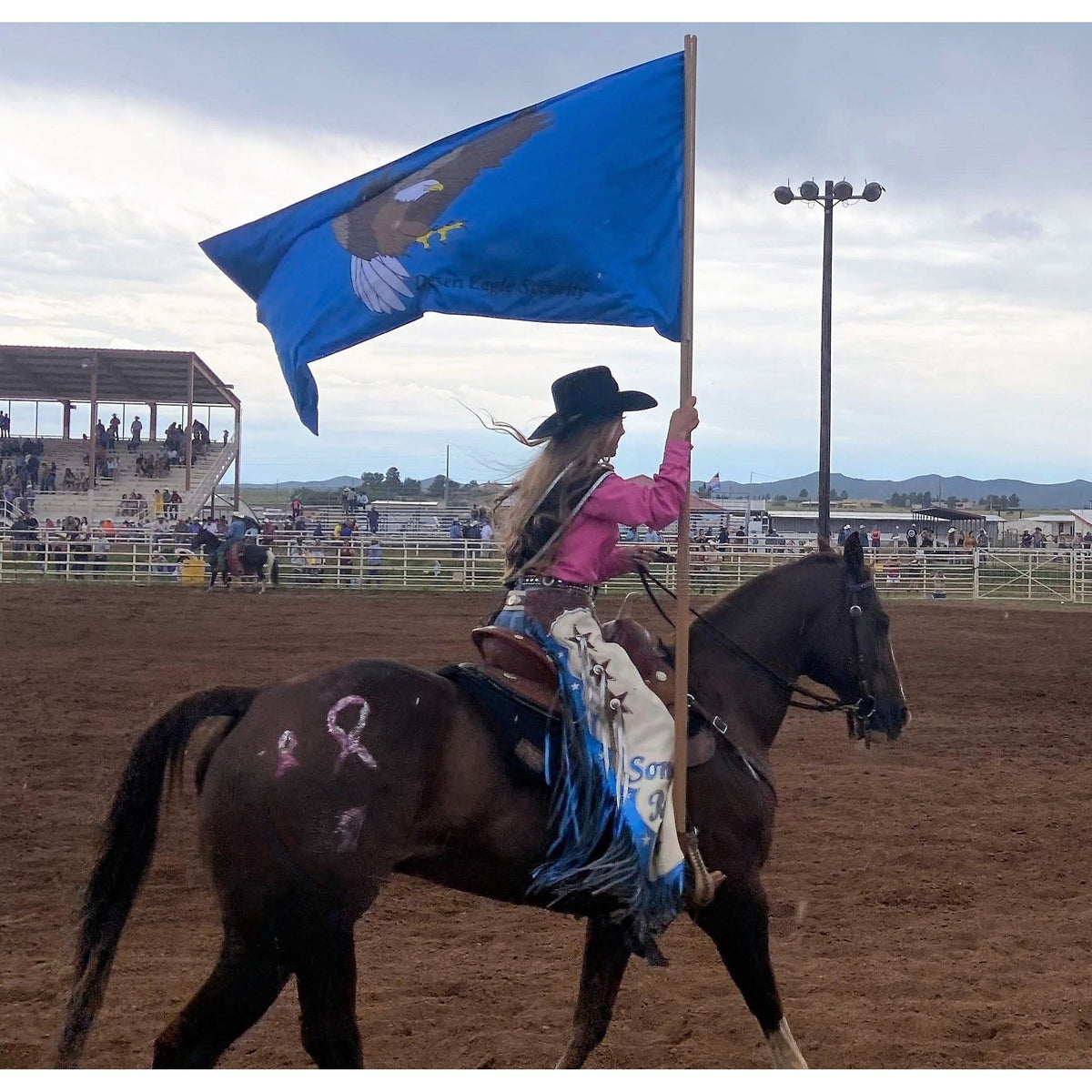 Double Sided Rodeo Flag  to show off sponsors and branding