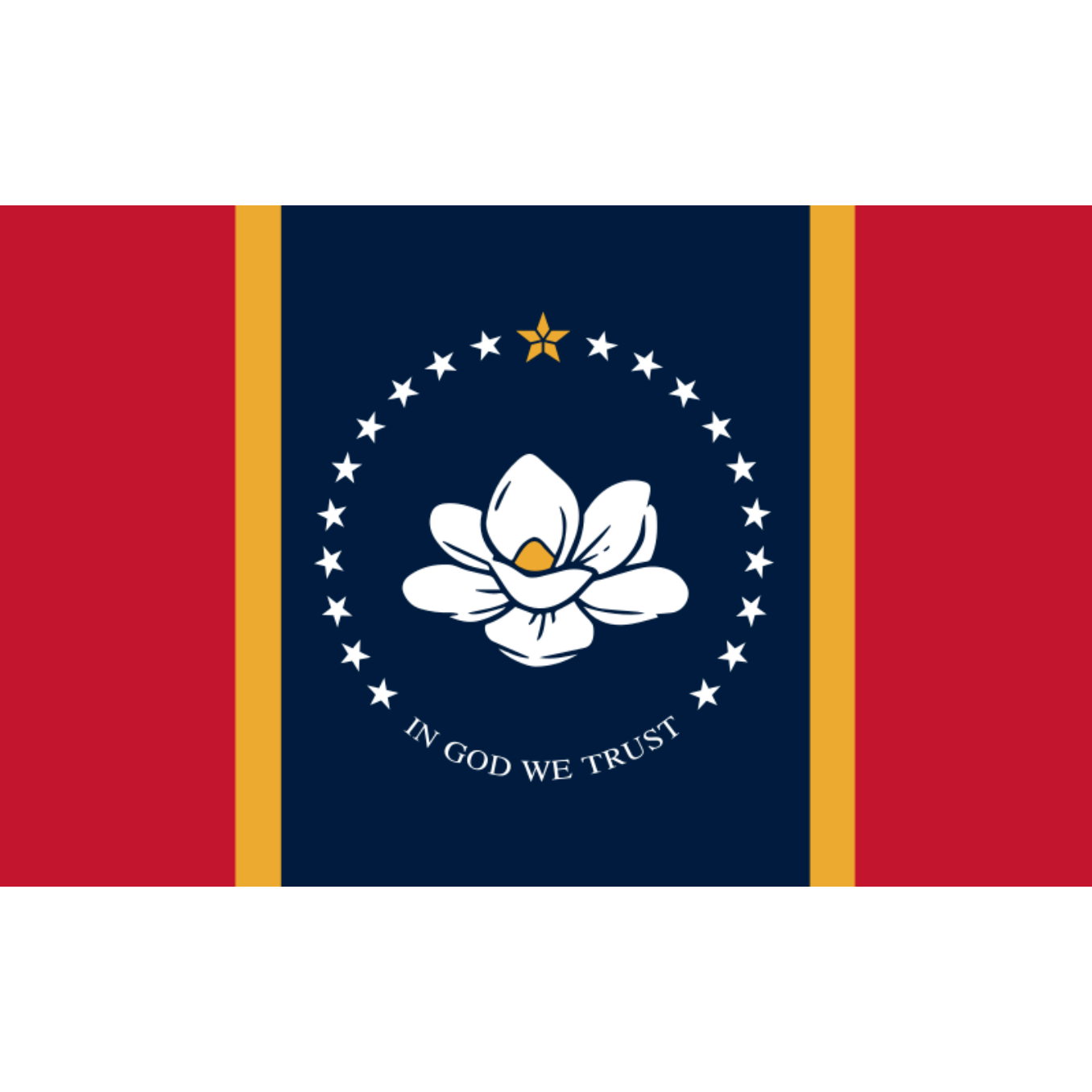 State of New Magnolia Mississippi Flag - lightweight knitted polyester 