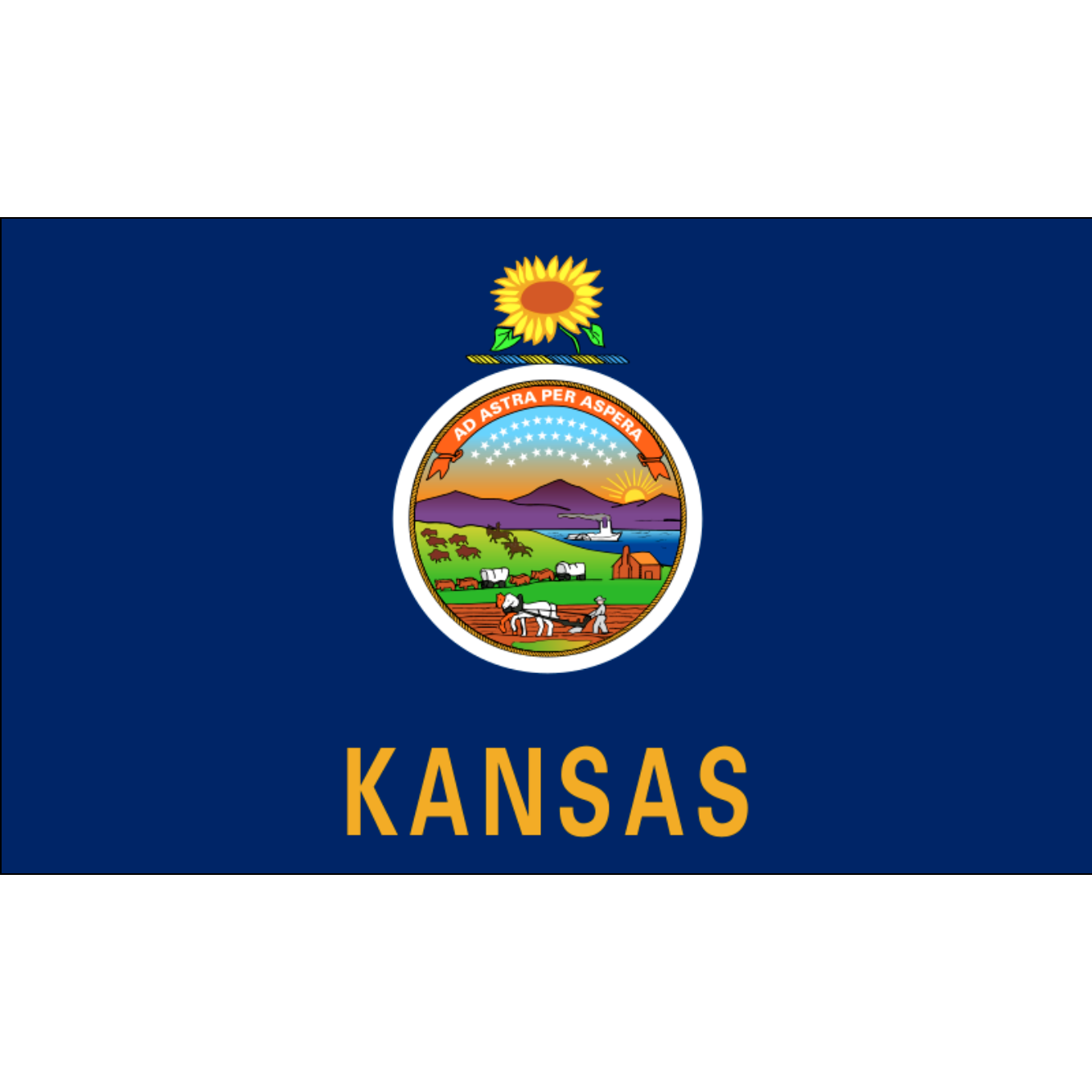 Flag of Kansas lightweight knitted polyester 