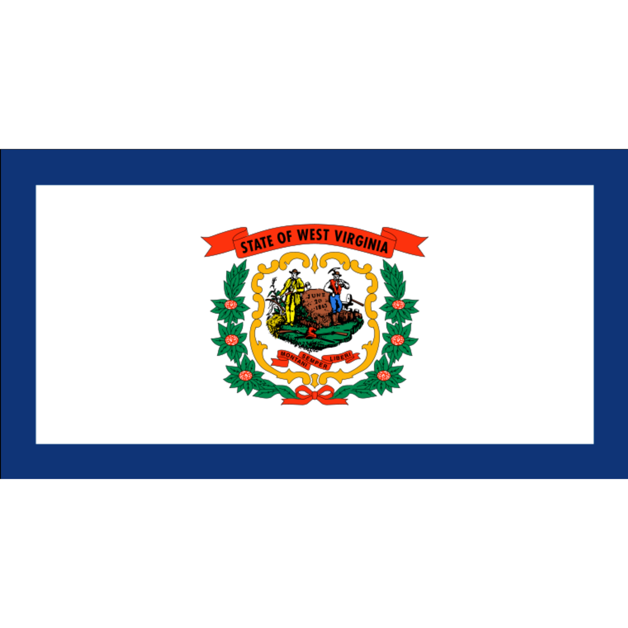 State Flag of West Virginia made on Lightweight Knitted Polyester 