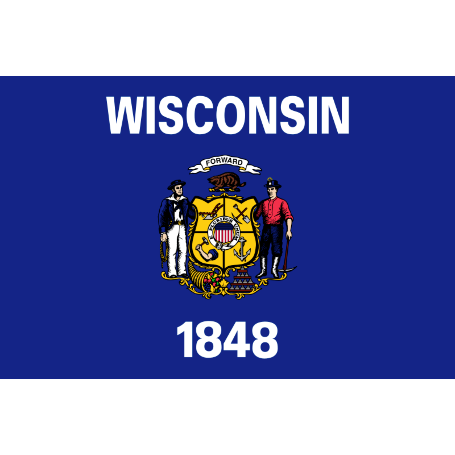 State of Wisconsin flag Lightweight Knitted Polyester 