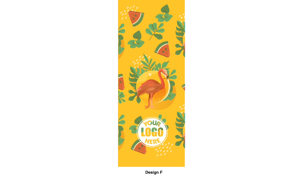 Modern design Summer themed street pole banners printed double sided on 18 oz blockout vinyl with pockets on top and bottom- full color print lamp post banner perfect for cities and towns. Fade resistant and suitable for all weather conditions