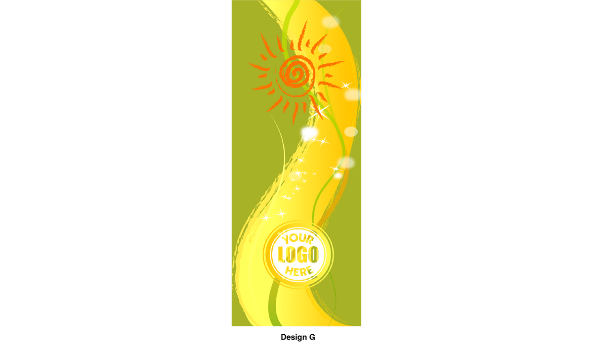 Modern design Summer themed street pole banners printed double sided on 18 oz blockout vinyl with pockets on top and bottom- full color print lamp post banner perfect for cities and towns. Fade resistant and suitable for all weather conditions