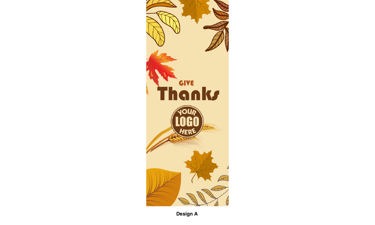 Thanksgiving street pole banner - seasonal - 18 oz blockout vinyl banner- high quality for cold and warm weather- welded pockets