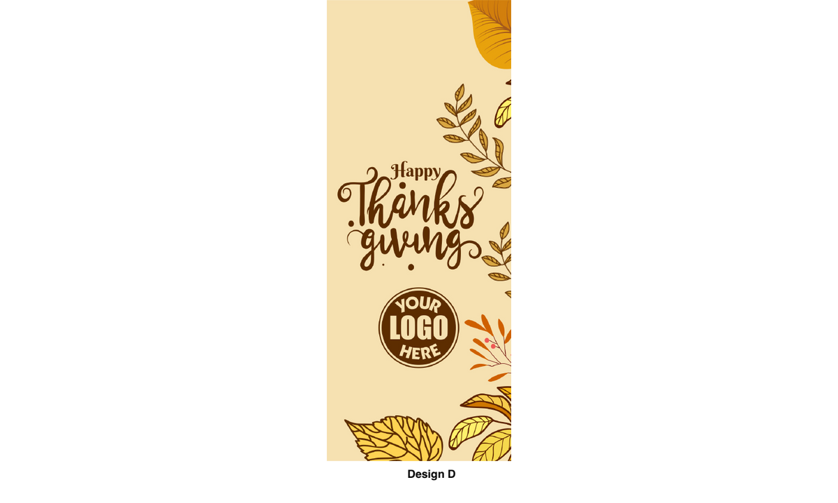 Thanksgiving street pole banner - seasonal - 18 oz blockout vinyl banner- high quality for cold and warm weather- welded pockets